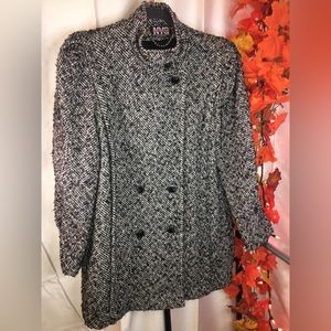 NYG New York Girl | Women’s Wool Black/White Jacket Coat